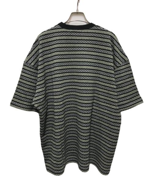 COOTIE PRODUCTIONS（クーティープロダクツ）COOTIE PRODUCTIONS (クーティープロダクツ) Jacquard Border S/S Tee グレー サイズ:Sの古着・服飾アイテム