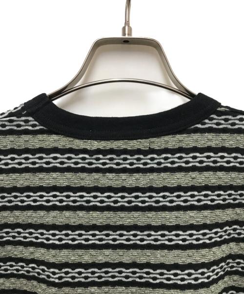 COOTIE PRODUCTIONS（クーティープロダクツ）COOTIE PRODUCTIONS (クーティープロダクツ) Jacquard Border S/S Tee グレー サイズ:Sの古着・服飾アイテム