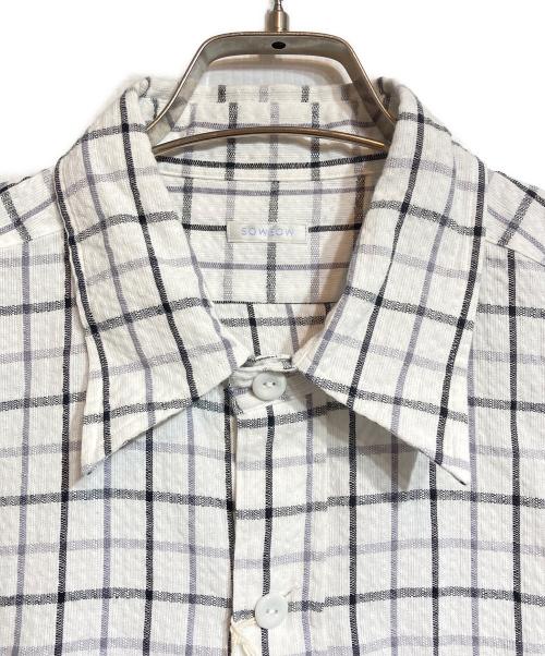 SOWBOW（ソウボウ）SOWBOW (ソウボウ) シアサッカーチェックS/Sシャツ ホワイト サイズ:3の古着・服飾アイテム