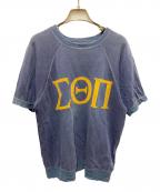 USEDユーズド）の古着「ラグランスリーブS/Sスウェット」｜ブルー