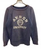 USEDユーズド）の古着「60Sカレッジプリントラグランスウェット」｜ネイビー