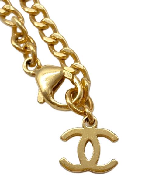 CHANEL（シャネル）CHANEL (シャネル) ココマークチェーンネックレス ゴールド×ピンクの古着・服飾アイテム