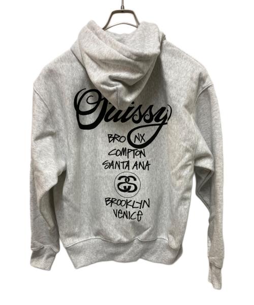 stussy（ステューシー）stussy (ステューシー) World Tour Hoodie グレー サイズ:Ｓの古着・服飾アイテム