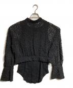 CLANEクラネ）の古着「SNOW DOT JACQUARD TOPS」｜ブラック