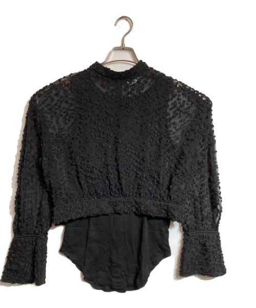 CLANE（クラネ）CLANE (クラネ) SNOW DOT JACQUARD TOPS ブラック サイズ:2の古着・服飾アイテム