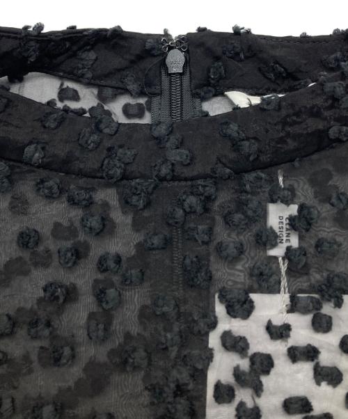 CLANE（クラネ）CLANE (クラネ) SNOW DOT JACQUARD TOPS ブラック サイズ:2の古着・服飾アイテム