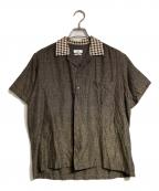 CMMN SWDNコモンスウェーデン）の古着「コットンリネンオープンカラーシャツ」｜ブラウン