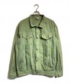 UNUSEDアンユーズド）の古着「製品染めデニムトラッカージャケット」｜グリーン
