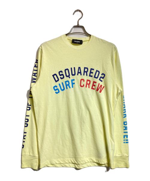 DSQUARED2（ディースクエアード）DSQUARED2 (ディースクエアード) SURF CREW L/S T-SHIRT イエロー サイズ:Mの古着・服飾アイテム