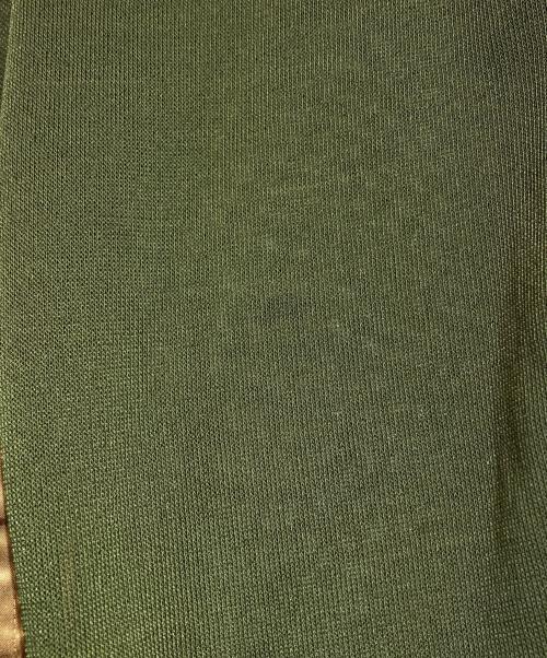 TOGA VIRILIS（トーガ ビリリース）TOGA VIRILIS (トーガ ビリリース) HIGH TWIST JERSEY CARDIGAN グリーン×ベージュ サイズ:44の古着・服飾アイテム