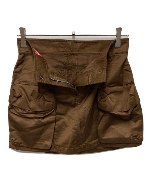 DIESEL（ディーゼル）DIESEL (ディーゼル) カーゴミニスカート ブラウン サイズ:38の古着・服飾アイテム