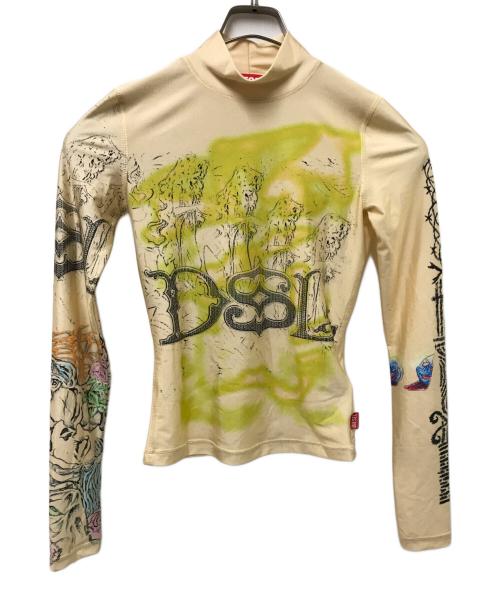 DIESEL（ディーゼル）DIESEL (ディーゼル) T-IMUNセカンドスキンカットソー ベージュ×グリーン サイズ:Sの古着・服飾アイテム