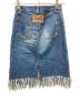 DOLCE & GABBANA (ドルチェ＆ガッバーナ) フリンジデザインスカート ブルー サイズ:38：5000円