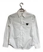 PLAY COMME des GARCONSプレイコムデギャルソン）の古着「ハートワッペンレギュラーシャツ」｜ホワイト