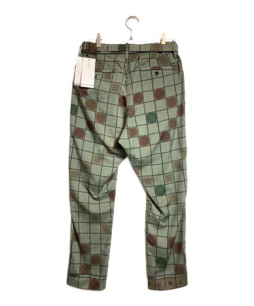 sacai（サカイ）sacai (サカイ) EMOTIONALLY UNAVAILABLE (エモーショナリー・アンアベイラブル) ベルテッドパンツ オリーブ サイズ:2の古着・服飾アイテム