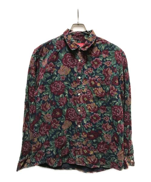 SUPREME（シュプリーム）Supreme (シュプリーム) Digi Floral Corduroy Shirt グリーン×パープル サイズ:Lの古着・服飾アイテム