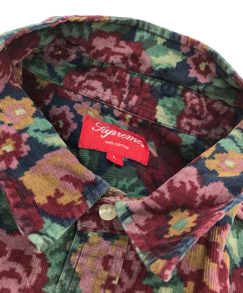 SUPREME（シュプリーム）Supreme (シュプリーム) Digi Floral Corduroy Shirt グリーン×パープル サイズ:Lの古着・服飾アイテム