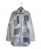 JUNYA WATANABE MAN×GUY ROVERジュンヤワタナベマン×ギローバー）の古着「パッチワークカスタムシャツ」｜ブルー