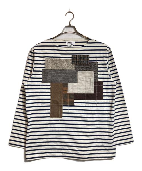 eYe COMME des GARCONS JUNYAWATANABE MAN（アイ コム デ ギャルソン ジュンヤ ワタナベ マン）eYe COMME des GARCONS JUNYAWATANABE MAN (アイ コム デ ギャルソン ジュンヤ ワタナベ マン) パッチワークボーダーカットソー ベージュ サイズ:Mの古着・服飾アイテム