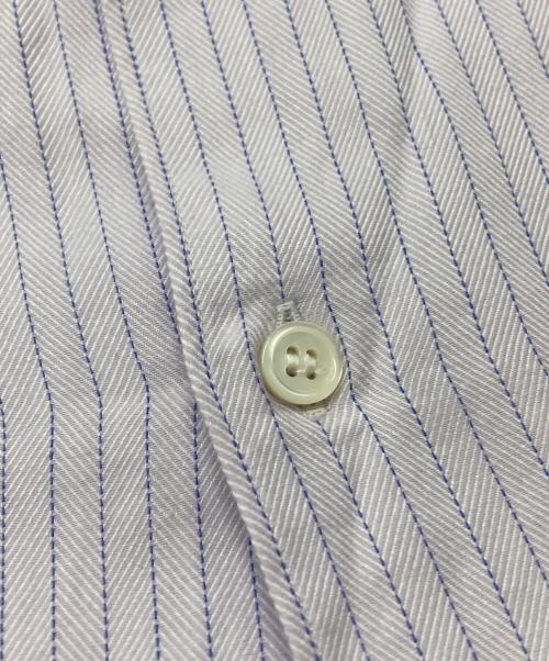 ROBE DE CHAMBRE COMME DES GARCONS（ローブドシャンブル コムデギャルソン）ROBE DE CHAMBRE COMME DES GARCONS (ローブドシャンブル コムデギャルソン) カットオフストライプリボンシャツ ピンク×ブルー サイズ:Sの古着・服飾アイテム