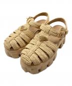 PRADAプラダ）の古着「モノリス クロシェ ケージサンダル」｜ベージュ