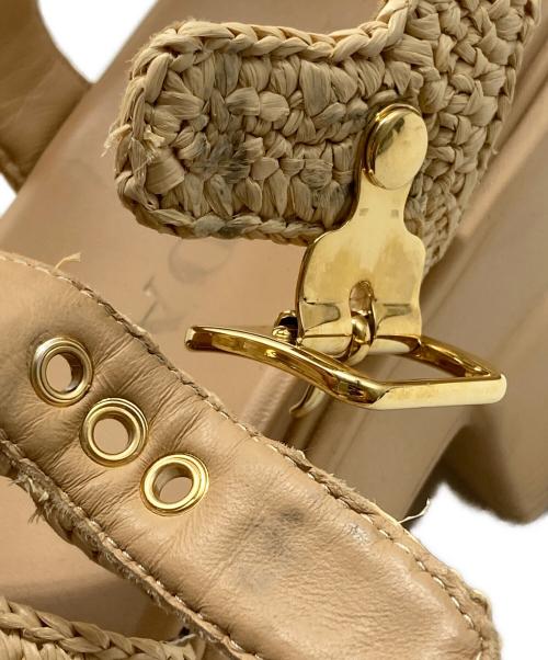 PRADA（プラダ）PRADA (プラダ) モノリス クロシェ ケージサンダル ベージュ サイズ:36の古着・服飾アイテム