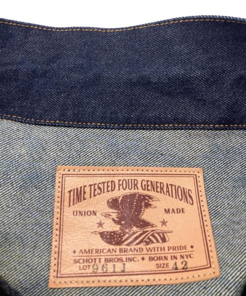 Schott（ショット）Schott (ショット) 961J FP G-JKT インディゴ サイズ:42の古着・服飾アイテム
