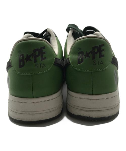 A BATHING APE（ア ベイシング エイプ）A BATHING APE (ア ベイシング エイプ) BAPESTA OS グリーン×ホワイト サイズ:27.5の古着・服飾アイテム