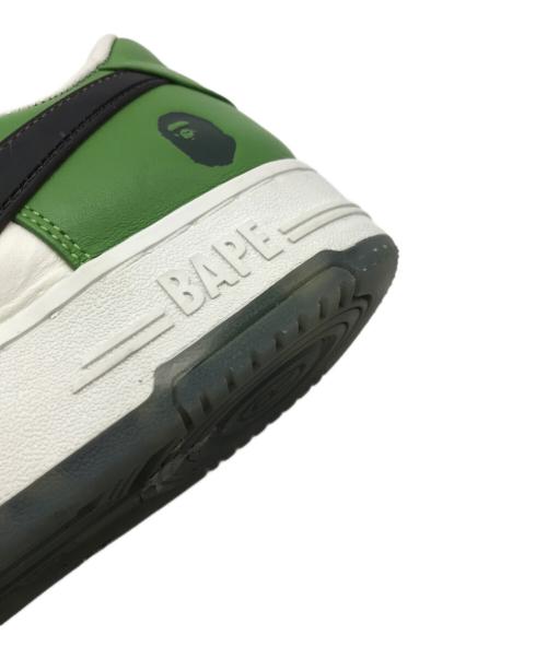 A BATHING APE（ア ベイシング エイプ）A BATHING APE (ア ベイシング エイプ) BAPESTA OS グリーン×ホワイト サイズ:27.5の古着・服飾アイテム