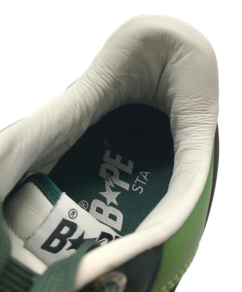 A BATHING APE（ア ベイシング エイプ）A BATHING APE (ア ベイシング エイプ) BAPESTA OS グリーン×ホワイト サイズ:27.5の古着・服飾アイテム