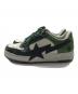 A BATHING APE (ア ベイシング エイプ) BAPESTA OS グリーン×ホワイト サイズ:27.5：13000円