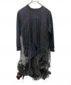 VIVIANOヴィヴィアーノ）の古着「スウェットチュールレイヤードワンピース」｜ブラック