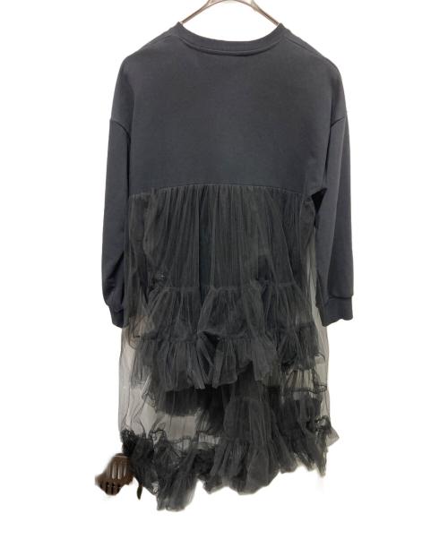 VIVIANO（ヴィヴィアーノ）VIVIANO (ヴィヴィアーノ) スウェットチュールレイヤードワンピース ブラック サイズ:FREEの古着・服飾アイテム