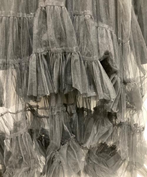 VIVIANO（ヴィヴィアーノ）VIVIANO (ヴィヴィアーノ) スウェットチュールレイヤードワンピース ブラック サイズ:FREEの古着・服飾アイテム