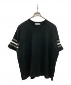 COOTIE PRODUCTIONSクーティープロダクツ）の古着「Jacquard Sleeve S/S Tee」｜ブラック