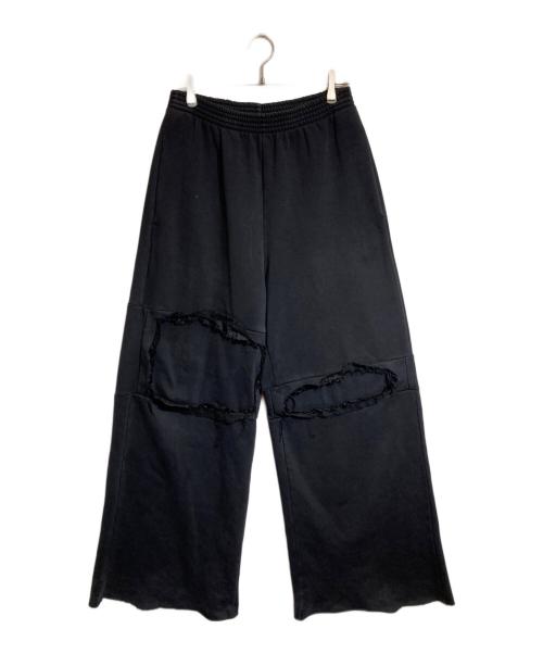 MM6 Maison Margiela（エムエムシックスメゾンマルジェラ）MM6 Maison Margiela (エムエムシックスメゾンマルジェラ) 再構築バギースウェットパンツ ブラック サイズ:Mの古着・服飾アイテム