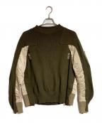 sacaiサカイ）の古着「Nylon Twill Mix Knit Pullover」｜カーキ