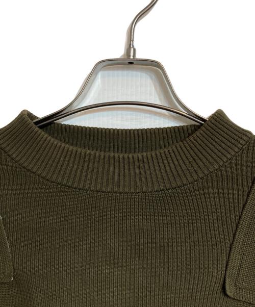 sacai（サカイ）sacai (サカイ) Nylon Twill Mix Knit Pullover カーキ サイズ:1の古着・服飾アイテム