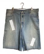 MM6 Maison Margielaエムエムシックスメゾンマルジェラ）の古着「TAPED DENIM SHORTS」｜インディゴ