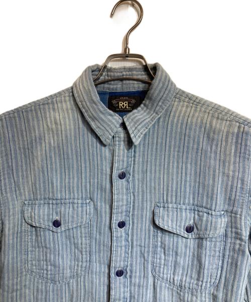 RRL（ダブルアールエル）RRL (ダブルアールエル) コットンリネンガーゼシャツ ブルー サイズ:Lの古着・服飾アイテム