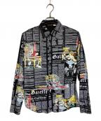 JOHN GALLIANOジョンガリアーノ）の古着「ニュースペーパーシャツ」｜ブラック