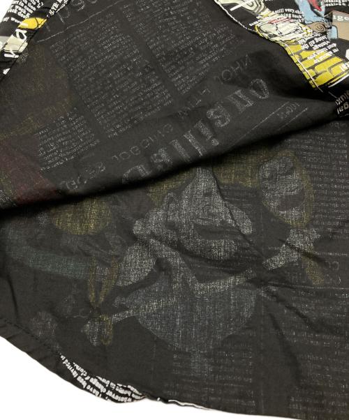 JOHN GALLIANO（ジョンガリアーノ）JOHN GALLIANO (ジョンガリアーノ) ニュースペーパーシャツ ブラック サイズ:Mの古着・服飾アイテム