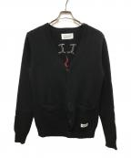 WACKO MARIAワコマリア）の古着「バック刺繍ニットカーディガン」｜ブラック