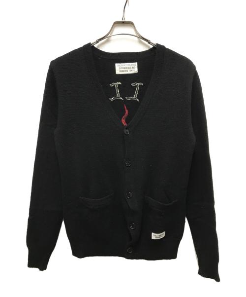 WACKO MARIA（ワコマリア）WACKO MARIA (ワコマリア) バック刺繍ニットカーディガン ブラック サイズ:Ｓの古着・服飾アイテム