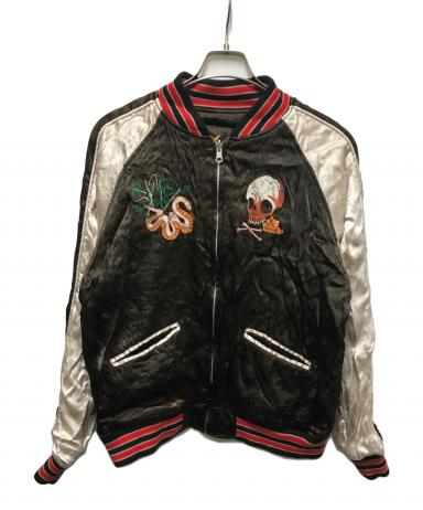 龍 蛇 スカル 日本限定版 スカジャン vintage unisex レーヨン 中古・古着通販】HOUSTON (ヒューストン) スカルスネーク 龍 虎 鳥