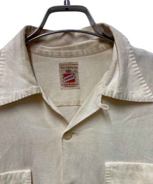 SPUNRAY（-）SPUNRAY (-) レーヨンオープンカラーシャツ ベージュ サイズ:15 1/2の古着・服飾アイテム