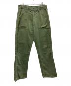 US ARMYユーエスアーミー）の古着「コットンサテンベイカーパンツ」｜グリーン
