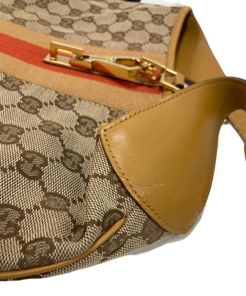 GUCCI（グッチ）GUCCI (グッチ) ジャッキーワンショルダーバッグ ブラウン×レッドの古着・服飾アイテム