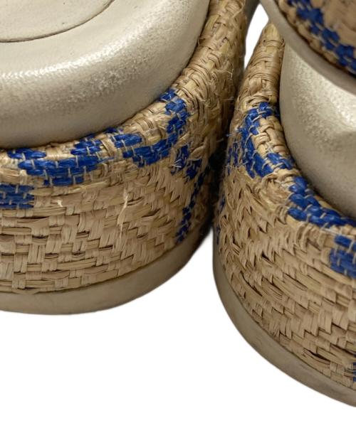 GUCCI（グッチ）GUCCI (グッチ) GGプラットフォームラフィアサンダル ベージュ サイズ:36　1/2の古着・服飾アイテム