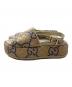GUCCI (グッチ) GGプラットフォームラフィアサンダル ベージュ サイズ:36　1/2：13000円
